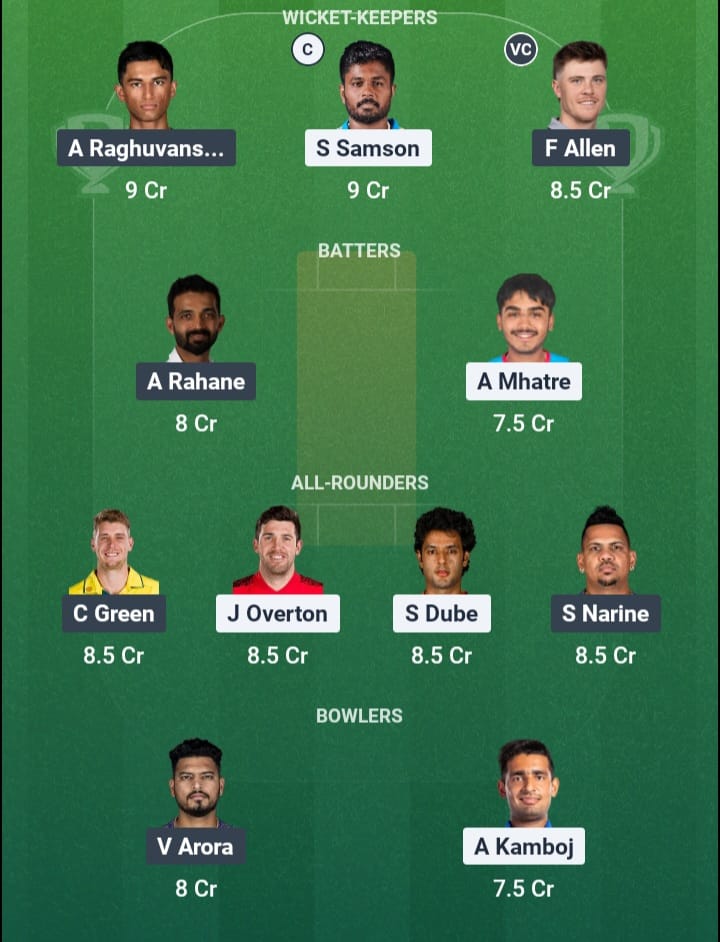 Screenshot from Dream11 app. Possible XIs, Fantasy Cricket Tips, Chepauk Pitch Report & Dream11 Prediction for the 22nd match of IPL 2026: CSK vs KKR Today.