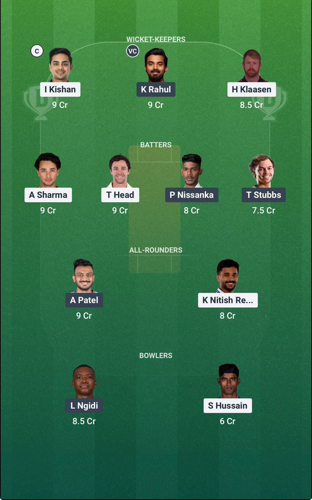 Screenshot from Dream11 app. Possible XIs, Fantasy Cricket Tips, Hyderabad Pitch Report & Dream11 Prediction for the 31st match of IPL 2026: SRH vs DC Today.