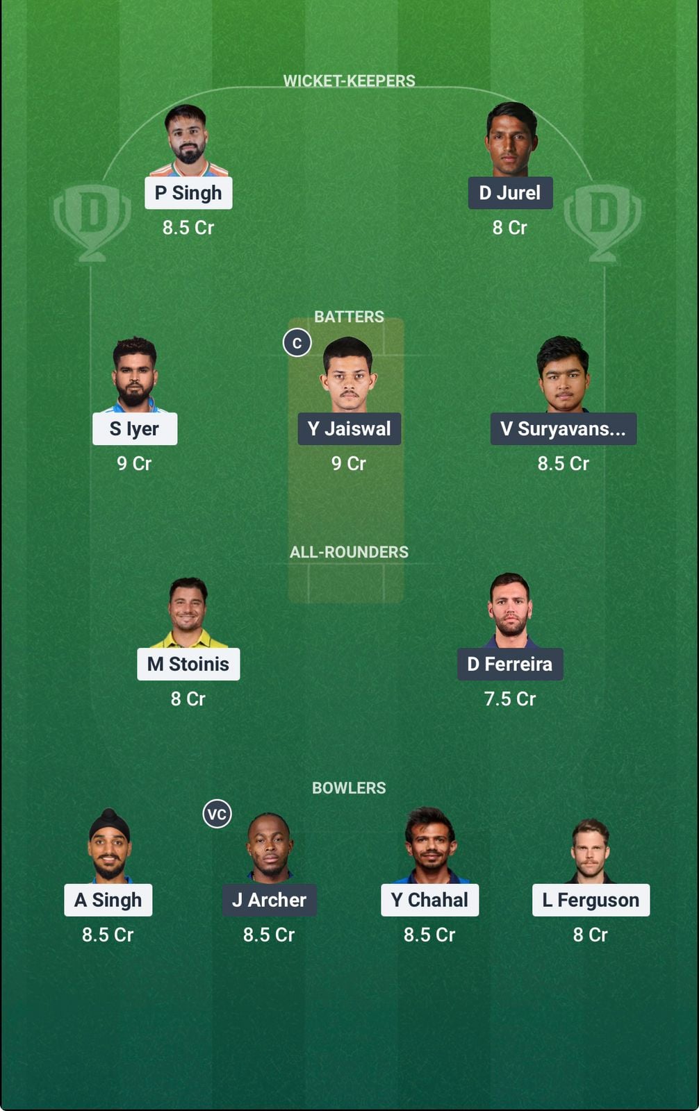 Screenshot from Dream11 app. Possible XIs, Fantasy Cricket Tips, Mullanpur Pitch Report & Dream11 Prediction for the 40th match of IPL 2026: PBKS vs RR Today.