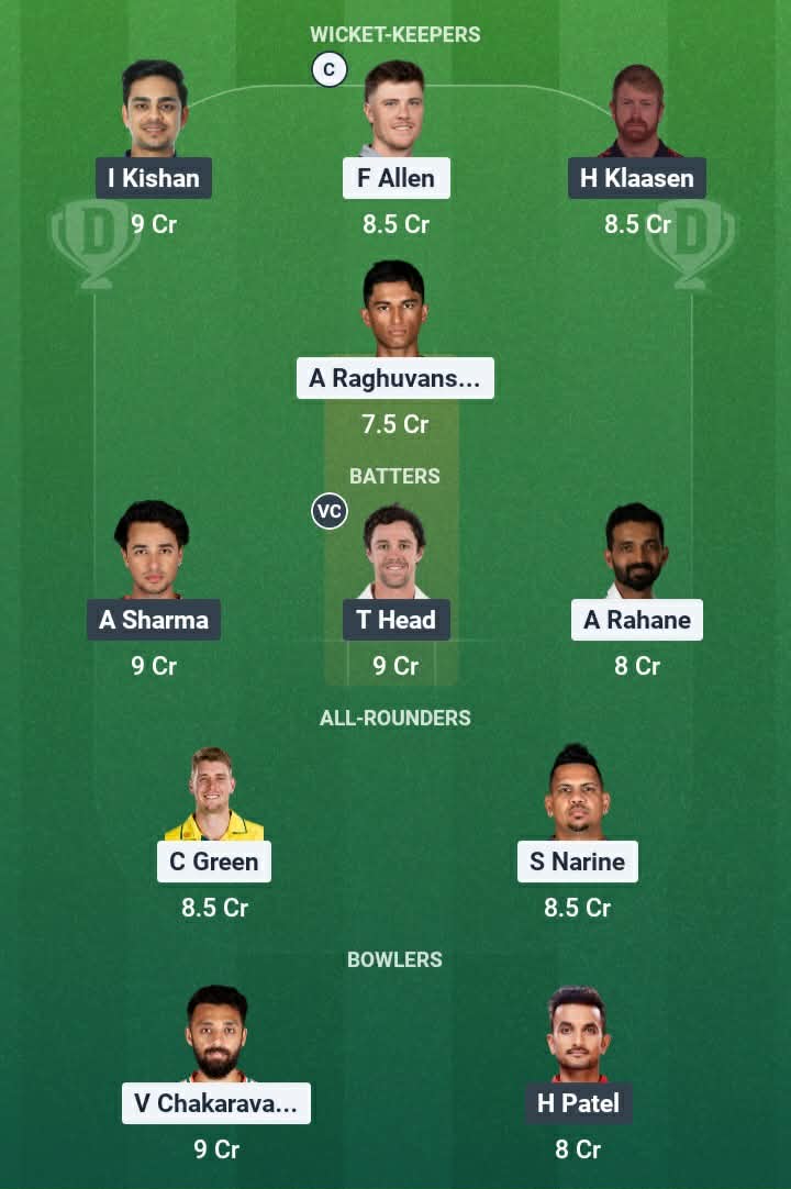 Screenshot from Dream11 app. Possible XIs, Fantasy Cricket Tips, Kolkata Pitch Report & Dream11 Prediction for the 6th match of IPL 2026: KKR vs SRH Today.