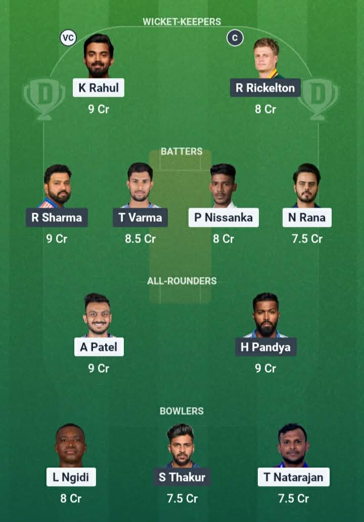 Screenshot from Dream11 app. Possible XIs, Fantasy Cricket Tips, Delhi Pitch Report & Dream11 Prediction for the 7th match of IPL 2026: DC vs MI Today.