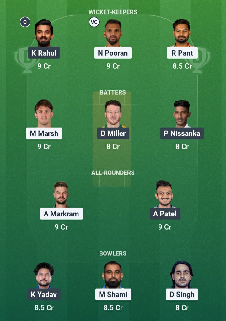 Screenshot from Dream11 app. Possible XIs, Fantasy Cricket Tips, Lucknow Pitch Report & Dream11 Prediction for the 5th match of IPL 2026: LSG vs DC Today.