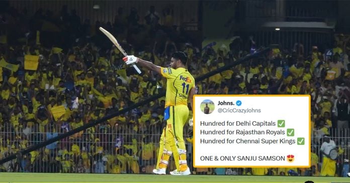 After a slow start to the season, Sanju Samson smashed his first century for CSK, hitting 115* off 66 balls against DC.