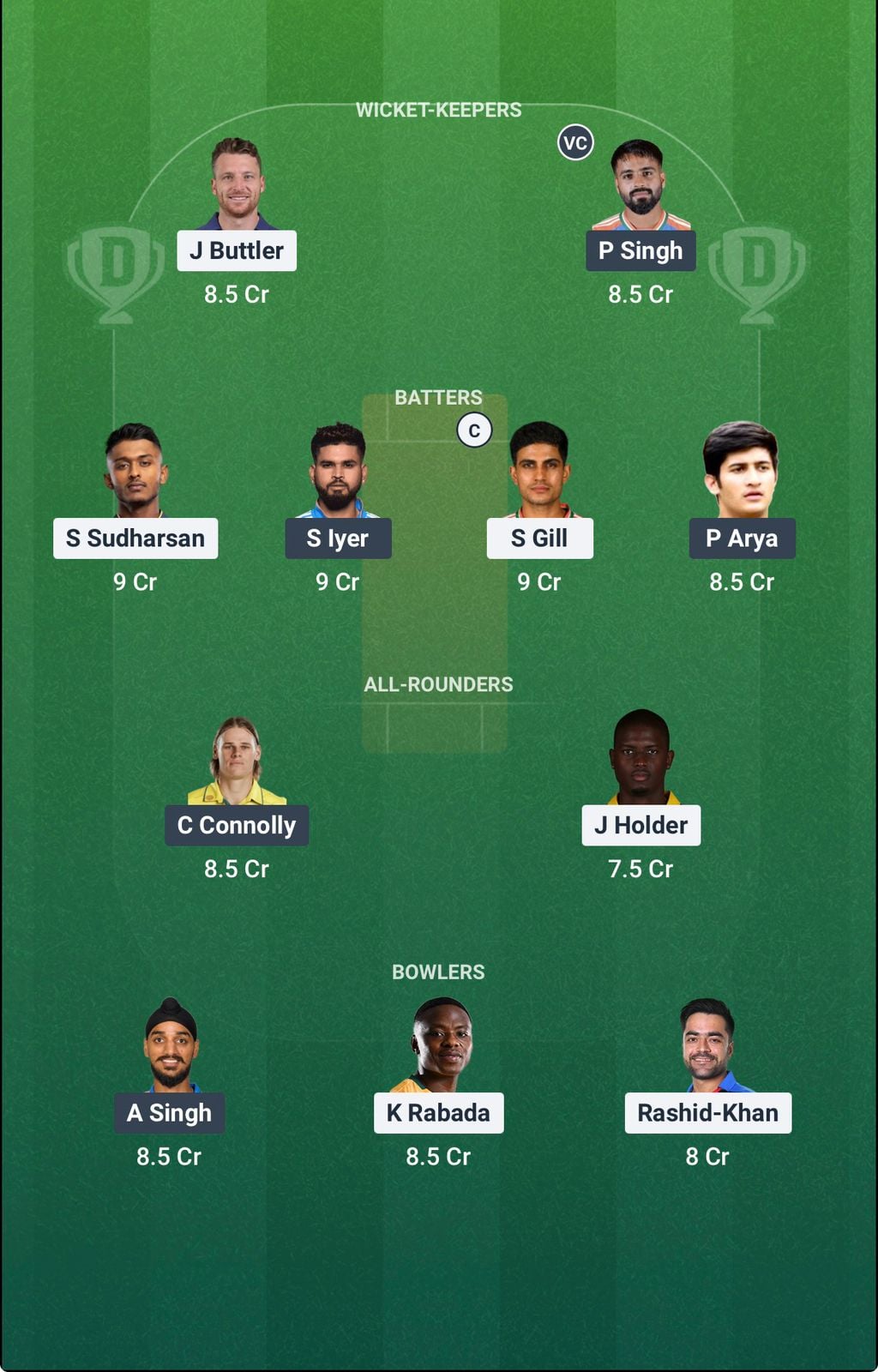 Screenshot from Dream11 app. Possible XIs, Fantasy Cricket Tips, Ahmedabad Pitch Report & Dream11 Prediction for the 46th match of IPL 2026: GT vs PBKS Today.