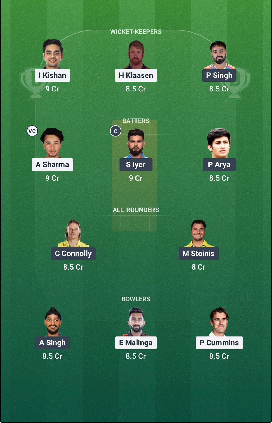 Screenshot from Dream11 app. Possible XIs, Fantasy Cricket Tips, Hyderabad Pitch Report & Dream11 Prediction for the 48th match of IPL 2026: SRH vs PBKS today.