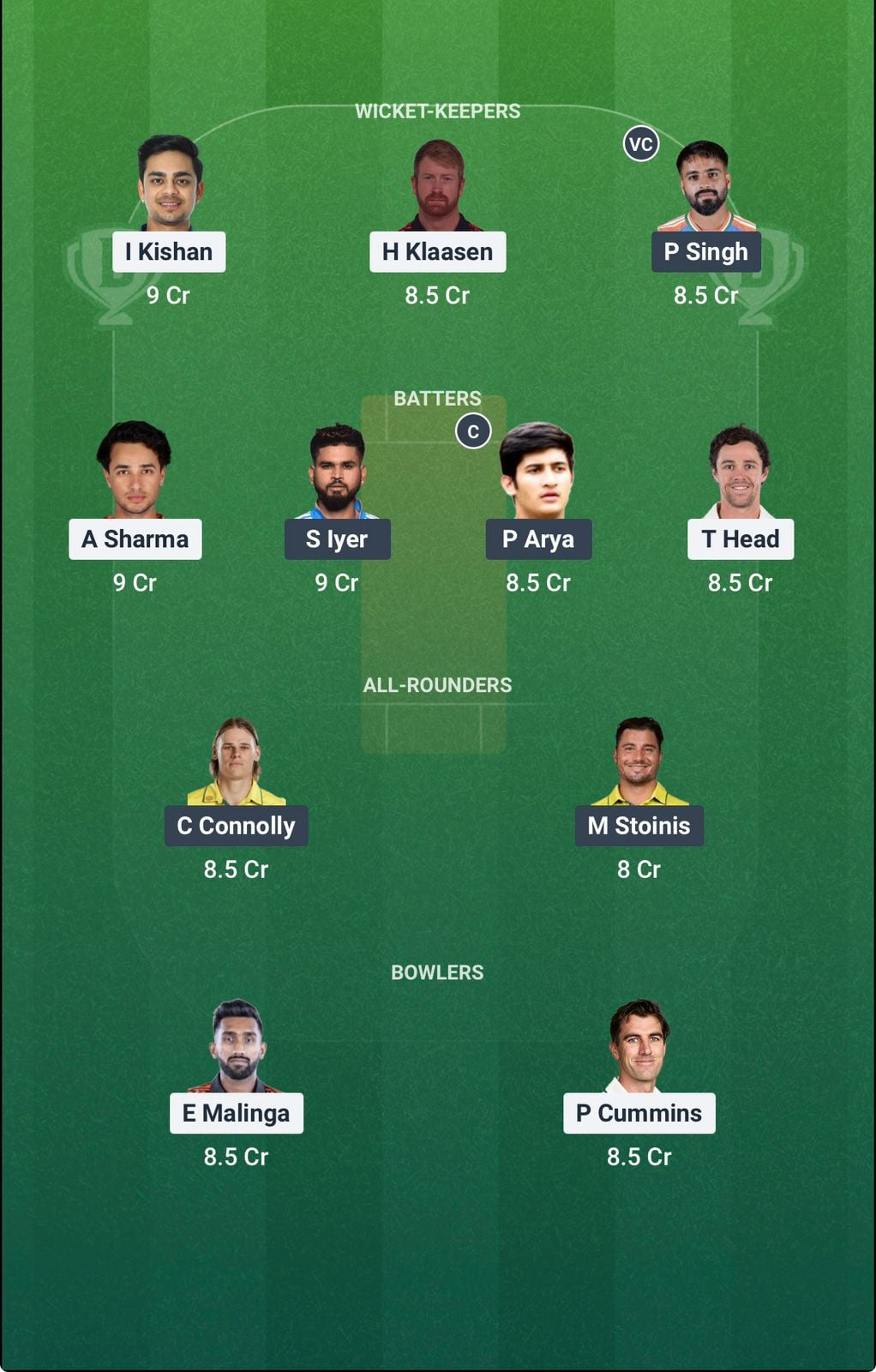 Screenshot from Dream11 app. Possible XIs, Fantasy Cricket Tips, Hyderabad Pitch Report & Dream11 Prediction for the 48th match of IPL 2026: SRH vs PBKS today.