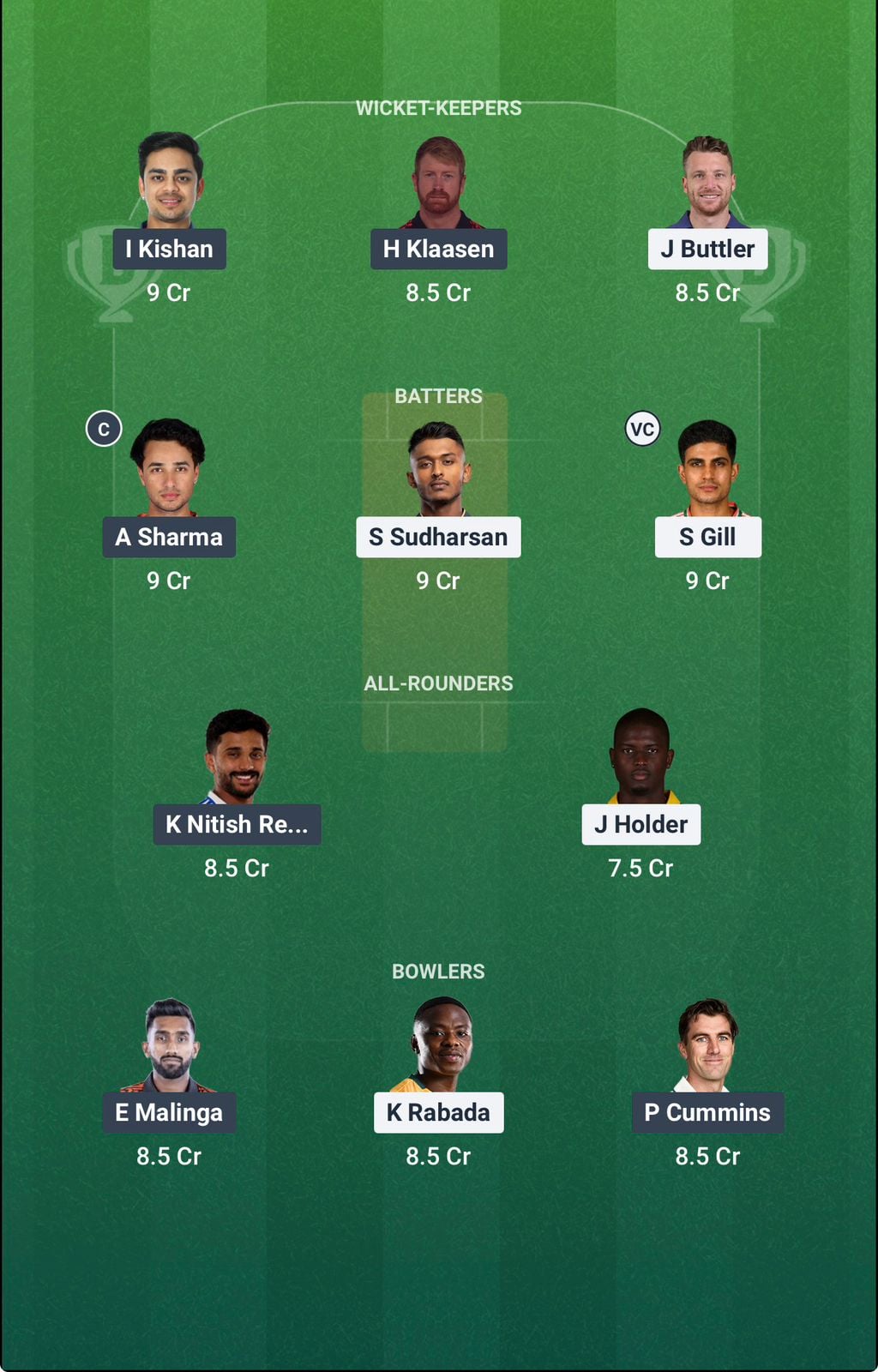 Screenshot from Dream11 app. Possible XIs, Fantasy Cricket Tips, Ahmedabad Pitch Report & Dream11 Prediction for the 56th match of IPL 2026: GT vs SRH Today.