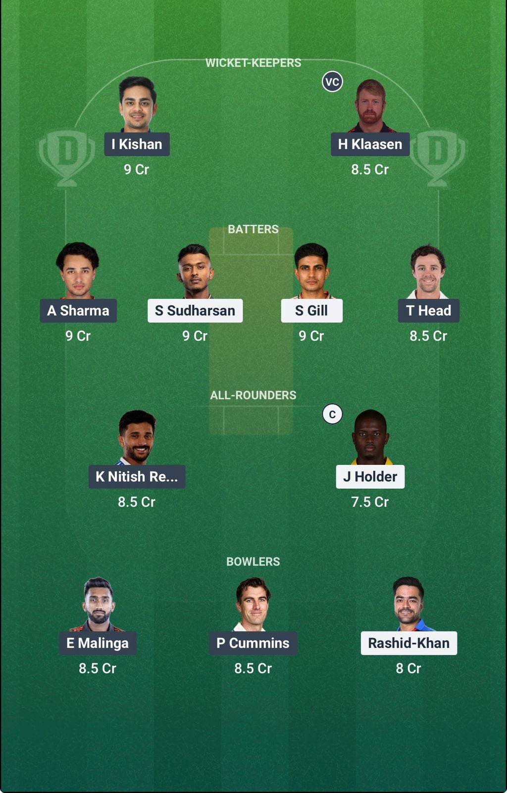 Screenshot from Dream11 app. Possible XIs, Fantasy Cricket Tips, Ahmedabad Pitch Report & Dream11 Prediction for the 56th match of IPL 2026: GT vs SRH Today.