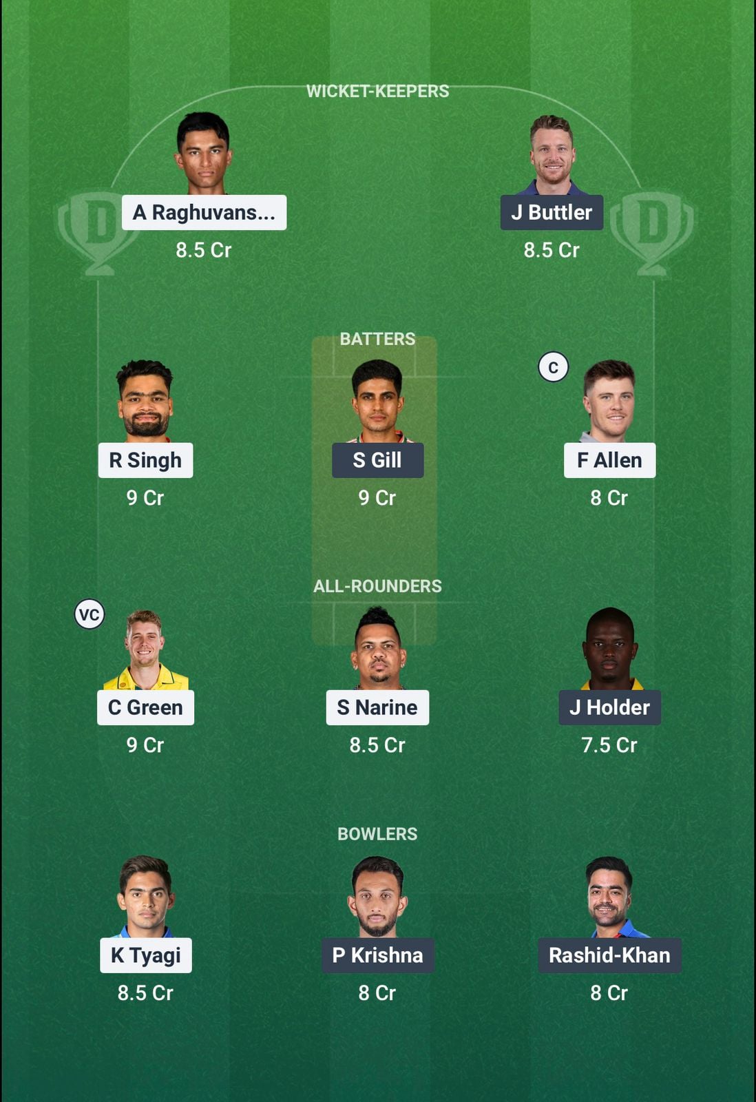 Screenshot from Dream11 app. Possible XIs, Fantasy Cricket Tips, Kolkata Pitch Report & Dream11 Prediction for the 60th match of IPL 2026: KKR vs GT Today.