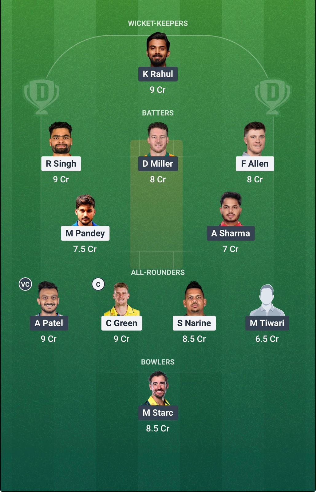 Screenshot from Dream11 app. Possible XIs, Fantasy Cricket Tips, Eden Gardens Pitch Report & Dream11 Prediction for the 70th match of IPL 2026: KKR vs DC Today.