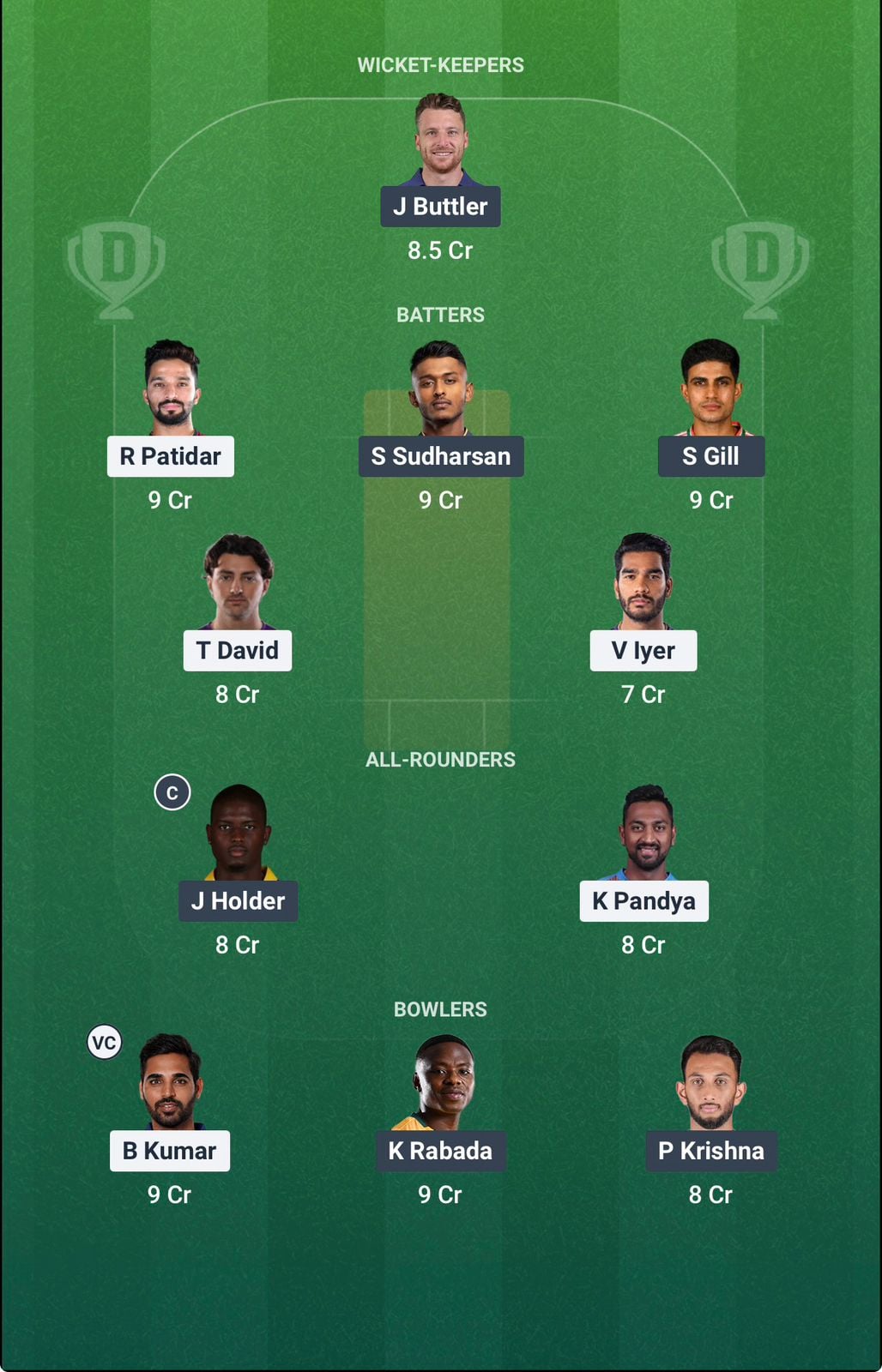 Screenshot from Dream11 app. Possible XIs, Fantasy Cricket Tips, Ahmedabad Pitch Report & Dream11 Prediction for IPL Final: RCB vs GT Today.