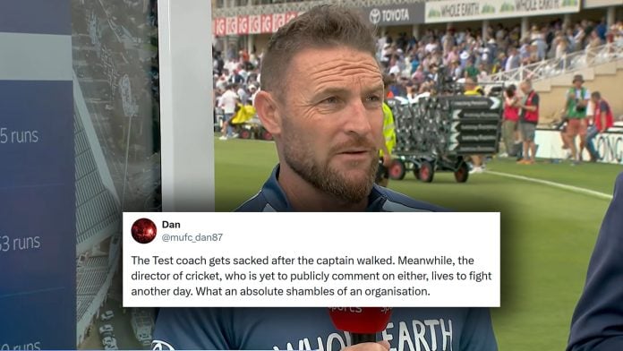 England have sacked Brendon McCullum as men's Test coach after a tough run, spaking reactions all across social media.