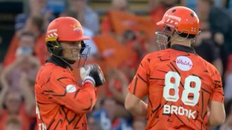 Sunrisers Leeds recorded the highest team total in the history of The Hundred on Tuesday evening, smashing 241/2 against London Spirit.