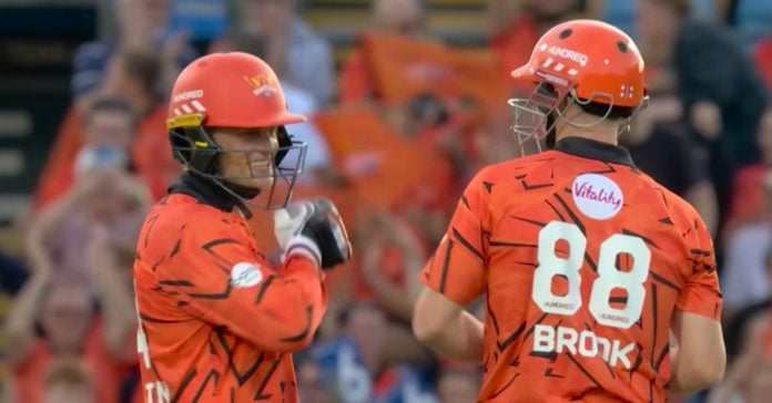 Sunrisers Leeds recorded the highest team total in the history of The Hundred on Tuesday evening, smashing 241/2 against London Spirit.