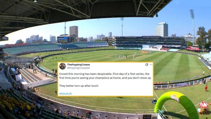 News: Fans, pundits react to low crowd in Durban for day one of the first Test between South Africa and Australia.